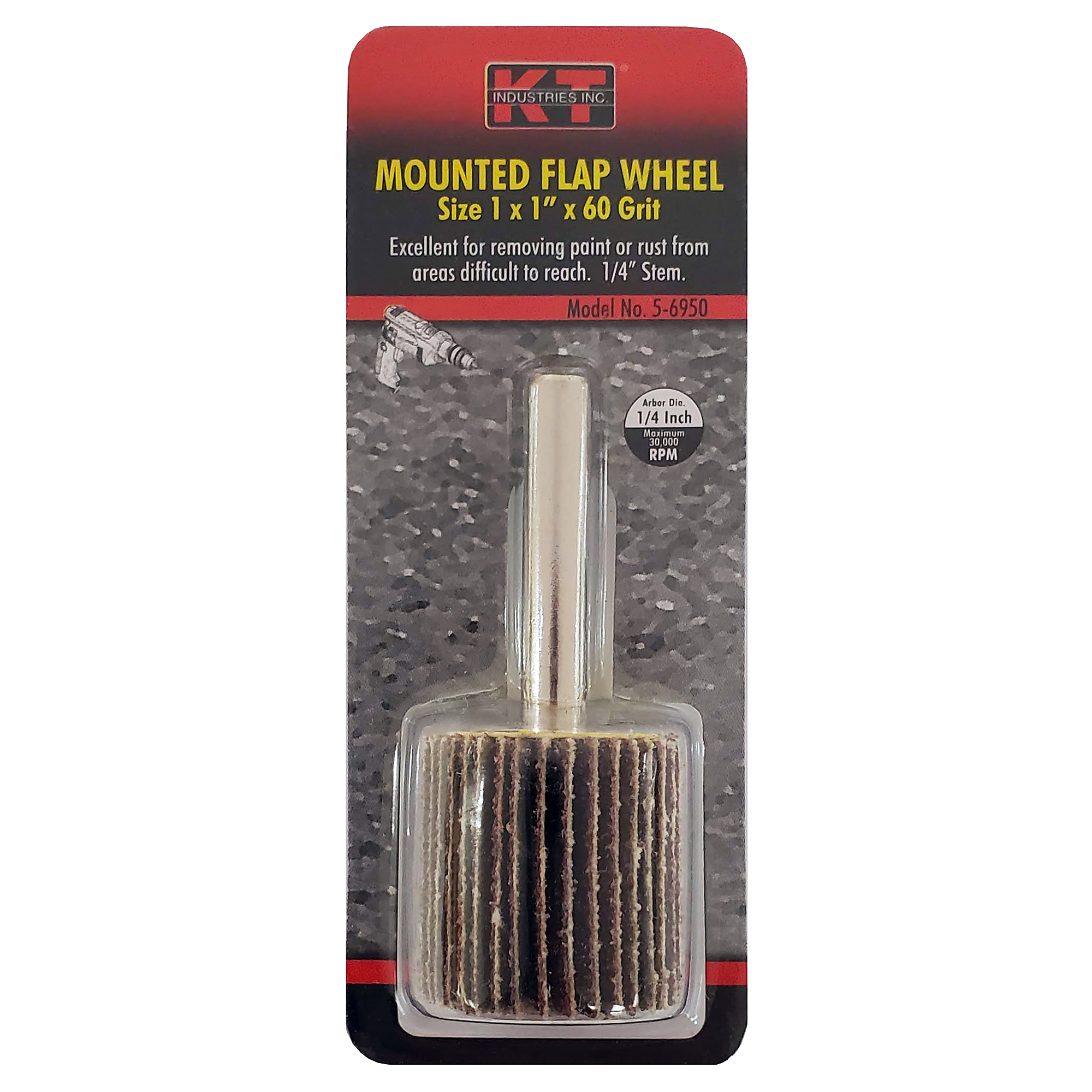 K-T Industries Flap Wheel — 1in. x 1in., 60 Grit, Model# 5-6950